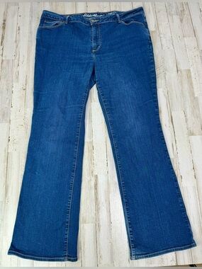 Eddie Bauer Womens Blue Jeans 20 (40x32) Curvy Boot Cut Leg High Rise